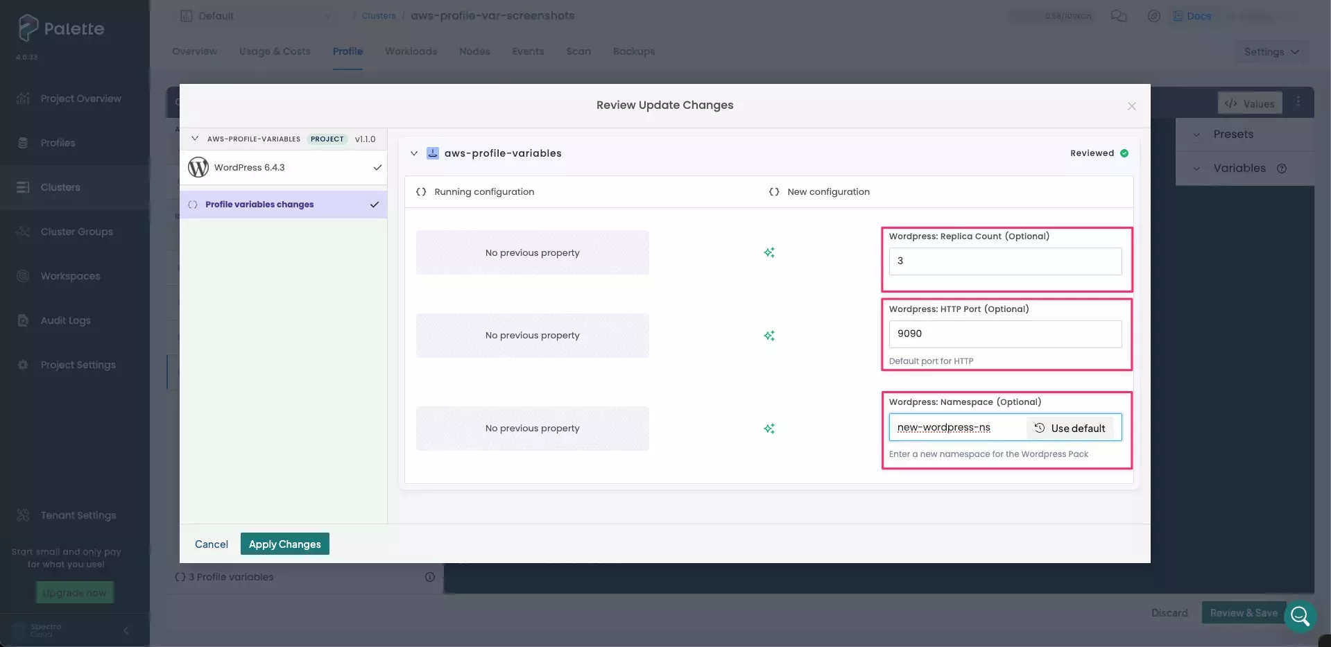 Image that shows how to copy and paste variable, then save it in the YAML file